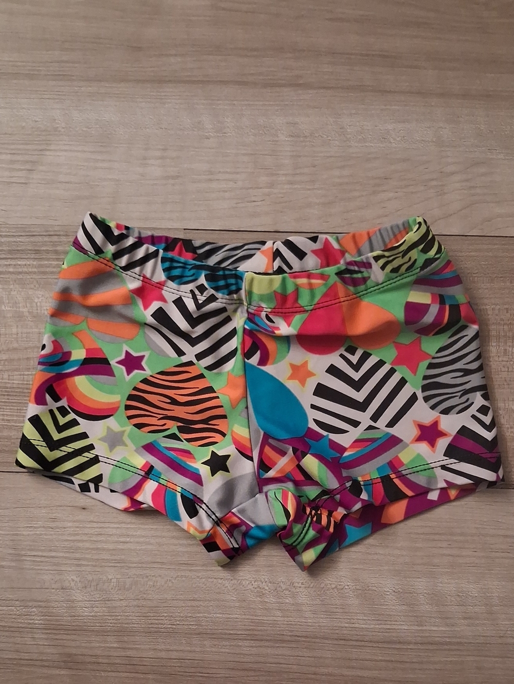 balera Multi-Color Patterned Bike Shorts Gymnastics Dance Size Child Small (M)